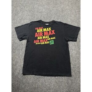 Mens T-Shirt Nike Air Max Black Red Yellow Graphic Tee, Size L